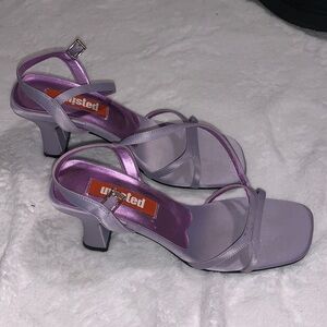 Unlisted Lilac Strappy Mid Heel Sandals